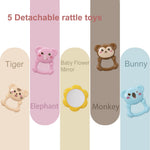 dearlomum Baby Play Mat Baby Gym, Piano Tummy Time Baby Activity Gym Mat with 5 Infant Learning Sensory Baby Toys, Music and Lights Boy & Girl Gifts for Newborn Baby 0 to 3 6 9 12 Months(Pink)