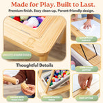 Mama Bear Educational Montessori Sensory Table & Art Easel for Kids & Toddlers | Folding Extendable Legs & Storage Bins, Magnetic Boards & Tiles, Light Box Included | Space-Saving Indoor/Outdoor Play
