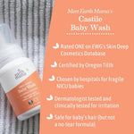 Earth Mama Sweet Orange Baby Liquid Wash Foaming Hand Soap, Organic All Purpose Body Wash for Sensitive Skin, Castile Soap with Coconut Oil, Shea Butter, Calendula, & Aloe, 5.3 fl oz