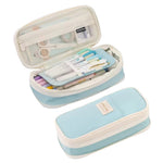 JECCYE Big Capacity Pencil Case, Large Pencil Pouch Pen Box Bag - Back to School Supplies for Teen Girls Boys, Aesthetic Cute Pencil Cases Holder Organizer for Student Kids (Blue)