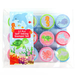 TINYMILLS 12 Pcs Ocean Life Turtle Stamp Kit for Kids Self Inking Stamps Gift Party Favors