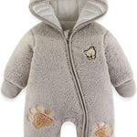 Fairy Baby Newborn Baby Snowsuit Bear Onesie Footie Romper Winter Thick Fleece Jumpsuit Infant Coat for Girls Boys 0-12M