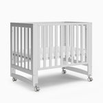MAMAZING EvoNest Baby Crib, 6 in 1 Convertible Mini Crib with Wheels, 100% New Zealand Pinewood, 4 Adjustable Mattress Height Growing Bed, White