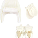 Hudson Baby Girls' Trapper Hat, Mitten and Bootie Set