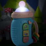 Baby Musical Toy 18M+ Cute Baby Bottle Light Up Music Baby Toys Early Learning Educational Infant Toys Baby Girl Boys Birthday Gift Toy for 2 3 Years Old (Blue)