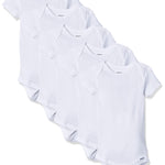 Gerber Baby 5-Pack Solid Onesies Bodysuits, White, Preemie