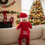 My First Christmas Baby Girl Outfit Long Sleeve Footed Romper Christmas Onesie Zipper Jumpsuit Newborn Clothes
