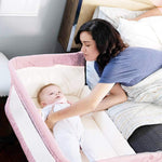 nordmiex 3 in 1 Travel Baby Crib,Baby Bed with Breathable Net,Adjustable Portable Bed for Infant/Baby with Detachable Mosquito net and Mattress,Pink