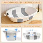EverKiddo Baby Bathtub, Baby Bath Tub with Thermometer & Soft Cushion, Collapsible Infant Bathtub for Newborn to Toddler 0-36 Months, Quick Use & Portable for Travel(Grey)
