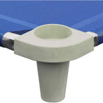 Acrimet Nap Cot for Kids, Portable Toddler Child Bed, Stackable, 52" L (Stainless Steel Tubes) (Blue Breathable Mesh Fabric - Gray Feet) (1 Pack)