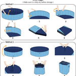 Jasonwell Foldable Dog Pet Bath Pool Collapsible Dog Pet Pool Bathing Tub Kiddie Pool Doggie Wading Pool for Puppy Small Medium Large Dogs Cats and Kids 63" Blue