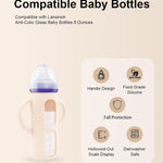 ZCH 4-Pack Silicone Sleeves for Lansinoh Glass Bottles, BPA-Free Drop-Resistant Baby Bottle Sleeves with Handles, Compatible with Lansinoh Anti-Colic Glass Baby Bottles (8 oz)