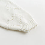 Curipeer Toddler Baby Knit Cardigan Sweater Soft Heart Pompoms Outwear Coat 3T