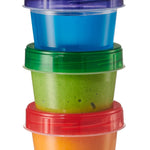 Elegant Disposables Baby Food Storage Containers 4 oz Food Storage Jars with Color Twist Lids Plastic Freezer Storage Pack of 24