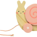 Pearhead Montessori Snail Pull Toy, Pull Along Wooden Toy, Early Development Push and Pull String Toy, Motor Skill Toy for Toddlers Ages 1+ Year