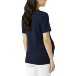 Motherhood Maternity Women's Short Sleeve Crew Neck Cross-Over Nursing Tee Shirt for Breastfeeding with Easy Access, Peacoat, Medium