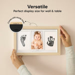 Inkless Hand and Footprint Kit, Boy, Girl, Newborn Keepsake - No Mess Ink Pad for Baby Handprint, Clean Touch Paw Print Kit for Dog Picture Frame, Personalized Baby Christmas Shower Gifts (Ash Wood)