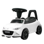 TCARAIWEN Ride On Push Car for Toddlers, Licensed Mazda Push Cars for Kids with Horn, Music, Lights, Under Seat Storage, Ride On Toy for 18-36 Months, White
