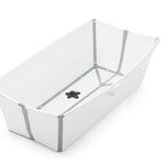 Stokke Flexi Bath Portable X-Large Baby Bathtub with Heat-Sensitive Plug, White Grey