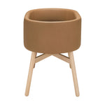 babyletto x GATHRE Capsule Bassinet in Vegan Camel Leather, Wipeable & Water Resistant