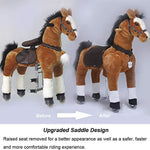 Ufree Large Mechanical Rocking Horse Toy, Ride on Bounce up and Down and Move, 44 inch for Children 6 to Adult (Black Mane and Tail)