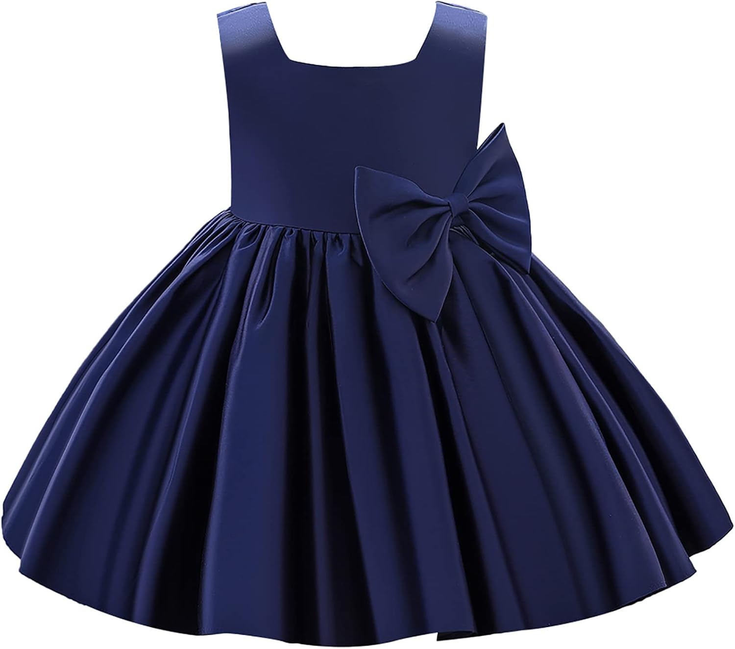 Girl Flower Design Dress Sleeveless Flower Design Princess Wedding Dress for Toddler and Baby Girl