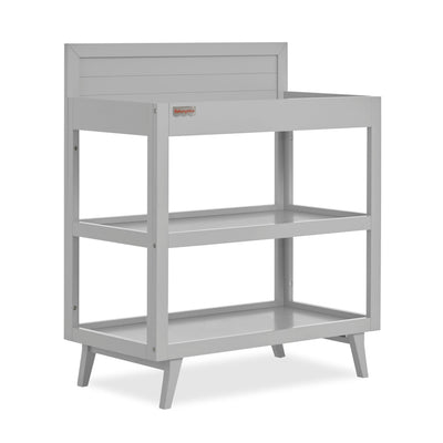 Dream On Me Fisher-Price Sanibel Changing Table in Pebble Grey, with a 3.7” Thick Changing pad and Two Sturdy Shelves