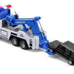 haomsj Toy Tow Truck Pull Back Toy Cars Miniature Carrier Truck Toy for Boys and Girls, Lights and Sound