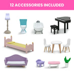 Delta Children MySize Dollhouse - Large 3-Story Dollhouse with 7 Rooms Includes 12 Accessories - Fits 12-inch Dolls - Pretend Play Dream Gift for Ages 3+