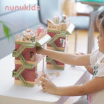 nunukids Doll House for 3Y+ Accessories and Furniture Vibrant Playhouse for Kids 4-8 Dollhouse Furniture Set 29pcs Pretend Play Furniture Toys for Boys Girls Toddlers