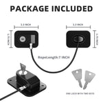 RORMGO Refrigerator Lock 2 Packs, Fridge Lock with Silicone Wire Protection Fridge Locks for Kids Easy to Use and Install Cabinet Locks with Key, Black