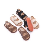 WILLFUN Baby Boys Girls Summer Squeaky Sandals Infant Premium Rubber Sole Open-Toe Non-Slip Shoes for Toddler First Walkers,Beige