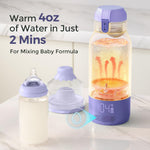 Momcozy Portable Milk Warmer for Travel – Dual Heating Modes for Breast Milk & Water, Portable Bottle Warmer with Fast Heating & Long Battery Life, 17 Ounces Large Capacity, Purple