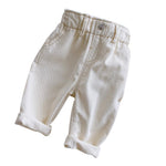 VERYPOPPA Jeggings for Boys and Girls, Baby Girl Boy Jeans Denim Pants High Waisted Harem Pants White