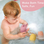 AULEGE Silicone Bath Toys, Squeezable Bathtub Toys for Toddle 6-12-18 Months+, Kids-Friendly Bath Toys, Baby Shower Toys for Kids 1-3