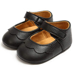 LAFEGEN Baby Girls Mary Jane Flats with Bownot Non Slip Soft Sole PU Leather Newborn Infant Toddler First Walker Cirb Dress Shoes, 6-12 Months Infant, 03 Black Baby Girl Shoes