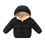 Kimjun Toddler Baby Hooded Puffer Jacket Boys Girls Kids Thicken Warm Winter Coat Fleece Outerwear black 80