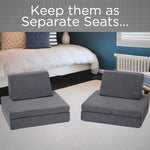 Children's Factory The Whatsit Modular Kids Couch, Toddler Sofa Bed, Modular Play Couch, Gray