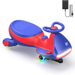 FanttikRide 12V N7 Pro Electric Wiggle Car with Pedal, Rechargeable Battery, CyberWiggle, 2 in 1 Swing Car, 2 Speed, Anti-Rollover, Flashing Wheels, Bluetooth, for Ages 3 and Up, 150 Lbs, Pink