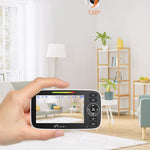 iFamily Split Screen Baby Monitor, Large Display Video Baby Monitor with 2 Cameras and Audio, Long Range, Remote pan tilt, Night Vision, Temperature Sensor, 2 Way Talk, Feeding Clock and lullabies.