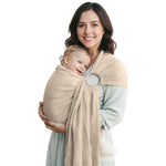 Shiaon Baby Ring Sling Wrap, Lightweight Baby Carrier Sling Toddler Sling, Cotton Infants Wraps Carrier (7-35 lbs) for Toddlers, Cream