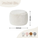 Gericco Round Stuffed Pouf Ottoman for Foot Rest, A Round Modern Foam Filled Poufs, Floor Chair for Living Room, Nursery, Dorm, A Soft Modern Foot Stool Perfect to Rest Your Feet (White, 20Inch)