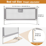 BabyAlly Quick Assembled Bed Rail for Baby, Foldable Toddlers Bed Rails, Height Adjustable Bed Rail Guard, Steady and Safty for King Size Bed (2 Sides 78.7"+1 Side 74.8'')
