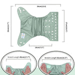 babygoal AWJ Cloth Diapers with Tummy Panel Pack of 7, 3 Diaper Cover with 3 Inserts and Wet Dry Bag, Adjustable Washable Reusable for Baby Girls and Boys