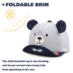 JANGANNSA Baby Shark Cap Infant Kids Sun Hat Bear Cute Cartoon Caps Spring Summer 3-18 Months (3-18 Months,Navy Striped Bear)
