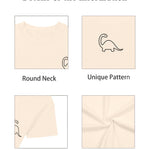 YHHR Dinosaur Graphic Shirts Dinosaur Tshirts for Toddler Boys Girls Dino Crewneck Shirt Kids 1-7 Years Apricot