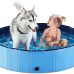 Jasonwell Foldable Dog Pet Bath Pool Collapsible Dog Pet Pool Bathing Tub Kiddie Pool Doggie Wading Pool for Puppy Small Medium Large Dogs Cats and Kids 63" Blue