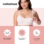 Motherhood Maternity Womens Comfort Nursing Bra with Removable Pads, Wirefree and Seamfree, Breastfeeding Friendly, Pink, X-Large
