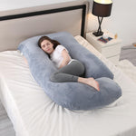 Full Body Pregnancy Pillow - 68Inch U-Shaped Maternity Pillow with Removable Washable Velvet Cover for Back, Legs, HIPS & Belly Support, Improves Sleep for Pregnant Women