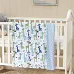 CREVENT Minky Baby Blanket for Boys, Soft Plush Receiving for Newborns - Giraffe 30x40 Inches